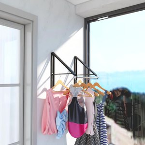 Offre Spéciale étendoir à vêtements mural pliant organisateur de stockage extérieur porte-vêtements cintre - Product Image 2