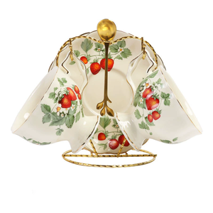 Customized Promotional European Retro 14 Piece Strawberry Pattern Coffee <b>Set</b> for <b>Gifts</b> - Product Image 3