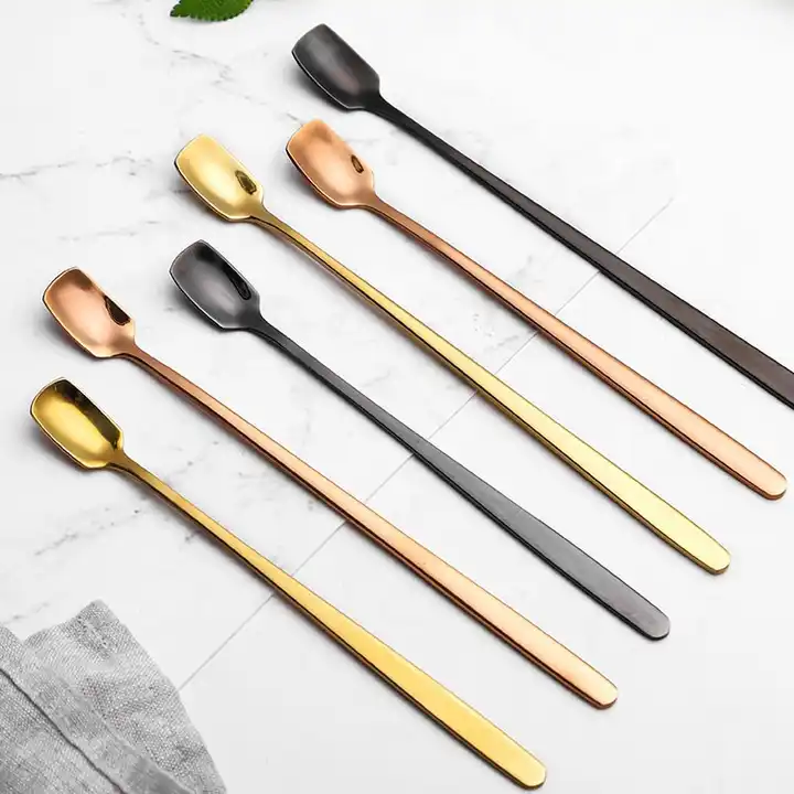 Wholesale Stainless Steel Square Head Ice Spoon short Handle