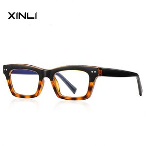 Lunettes de lecture XINLI style rectangulaire vintage 2191, anti-lumière bleue, monture optique en acétate TR90, vente en gros - Product Image 4