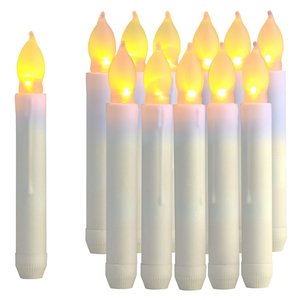 12 bougies LED à main, fausses bougies coniques sans flamme scintillantes, bougies coniques à piles LED - Product Image 3