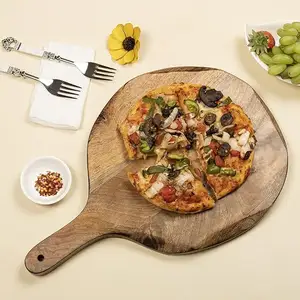 2024 Wooden Cutting Board | Mango Wood Pizza Peel | Chopping Prep Serve Board | Charcuterie Platter