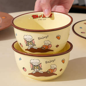 Ensemble bol et assiette en céramique Tom et Jerry, 8 pouces, rond, en porcelaine, vaisselle enfant pour la maison - Product Image 3