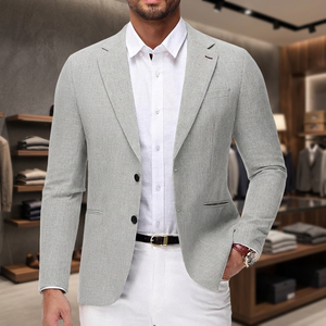 Blazer vintage en velours à chevrons pour homme, veste de sport en coton britannique, veste décontractée pour affaires - Product Image 4