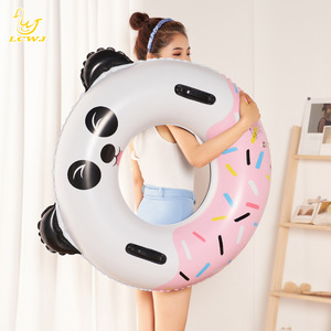 Flotador Inflable Lcwj en Forma de Donut, Diseño de Panda Rosa y Blanco, para Niños y Adultos, para Piscina y Parque Acuático - Product Image 1