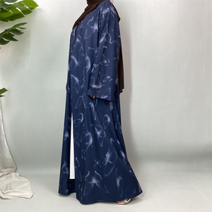 Abaya Kimono Ouverte Imprimée Élégante avec Poches et Boutons sur le Devant - Robe Islamique Décontractée Ample et Modeste pour Femmes Musulmanes (1498) - Product Image 2