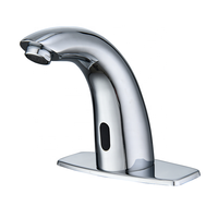 Robinet de lavabo à capteur électronique en laiton chromé, monocommande, design moderne, contrôle automatique du temps, céramique, pour salle de sport