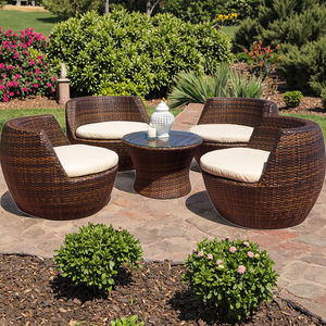 Chic piscine fête profonde assise rotin baignoire canapé ensemble osier meubles de patio chaise d'extérieur - Product Image 6