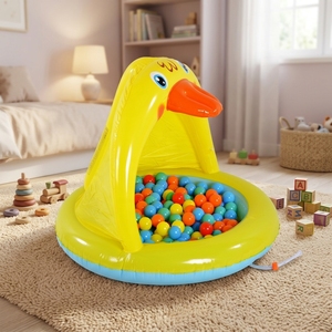<span class=keywords><strong>Piscine</strong></span> gonflable jaune soleil pour bébé avec pulvérisateur et auvent, en PVC, taille 39x30,5 pouces, Guangdong - Product Image 3