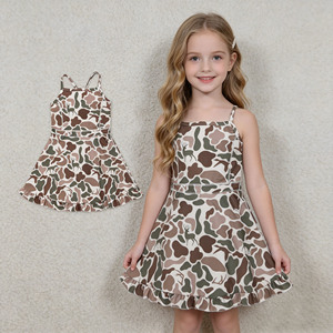 RTS Hunting Camouflage <b>Ankle</b>-Length Children's Clothing Little Girls Dress Summer Play Tennis Athletic Wear Yoga Dress - Product Image 1