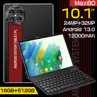 Tablette de divertissement portable ultra-mince de haute qualité MAX80, corps noir, argenté et bleu luxueux, résolution HD 1280*800
