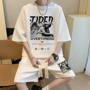 Conjunto deportivo de verano para hombre al por mayor, ropa deportiva fina transpirable de secado rápido, conjunto de camisa y pantalones cortos para hombre de tejido de punto - Product Image 1