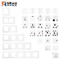 Prise USB + double type-c 65W norme britannique intégrée prise murale à charge rapide de type 86 panneau de verre