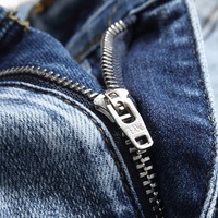Jeans slim déchirés pour hommes, coupe droite, effet délavé, imprimé graffiti, style hip-hop, denim, streetwear, vente en gros, personnalisable OEM