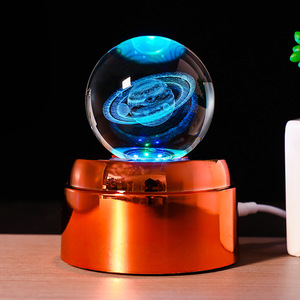 Lampada Notturna con Sfera di Cristallo Luminosa, Sistema Solare Creativo con Incisione Laser 3D della <span class=keywords><strong>Via</strong></span> <span class=keywords><strong>Lattea</strong></span> all'Interno - Product Image 2