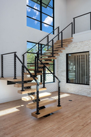 Système de garde-corps de véranda au design moderne avec câbles noirs, balustres en acier inoxydable pour balcon et escalier