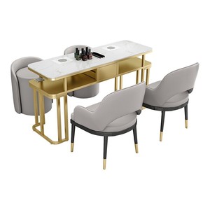 LE 2025 Nuevo Precio de Fábrica, Muebles de Salón de Belleza, Estación de Manicura con Marco Metálico, Mesa de Manicura - Product Image 6