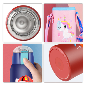 Mignon Enfants Bébé Rose 500ml En Acier Inoxydable Licorne Aspirateur Led Température Intelligente <span class=keywords><strong>Bouillotte</strong></span> pour Filles avec Transporteur - Product Image 5