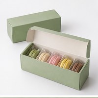 Boîte à macarons personnalisée écologique Fovaire, imprimée en quatre couleurs, emballage en carton pliable pour macarons et présentation de cadeaux de boulangerie