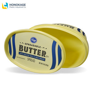 Sản Xuất IML Bao Bì Thực Phẩm Hộp Đựng Bơ Thực Vật Bằng Nhựa Dùng Một Lần Hình Bầu Dục 500G Có Nắp Đậy - Product Image 2