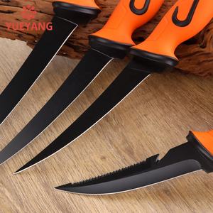 YUEYANG قابل للتخصيص 5Cr15 طلاء أسود من الفولاذ المقاوم للصدأ سكين فيليه صيد السمك مع غمد برتقالي للاستخدام في المطبخ - Product Image 5