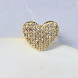 Anillo de Corazón de Lujo al por Mayor JML, Anillo de Diamantes Brillantes, Oro Laminado de <span class=keywords><strong>14K</strong></span>, Anillo de Piedras Preciosas de Alta Calidad Estilo Hip-Hop, Joyería de Oro Laminado - Product Image 2