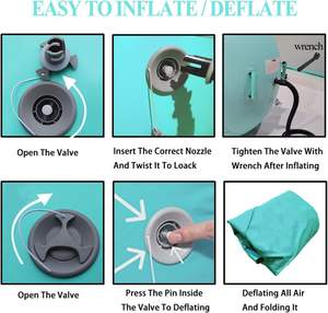 Tapis de gymnastique gonflable portable en PVC imperméable de 8 pouces d'épaisseur pour femmes, enfants, yoga, pistes gonflables - Product Image 3