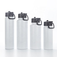 Gobelet à sublimation vierge à large ouverture en acier inoxydable 304, bouteille d'eau isolée sous vide avec paille, poignée portable, écologique