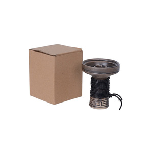Accessoires pour narguilé en céramique ronde givrée Tume, bol à fumée avec trou central et design enroulé, style simple - Product Image 5