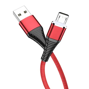 Factory direct sale Nylon braid Micro Usb Data Cable 3A Mobile Charger Data Cable usb charging cable