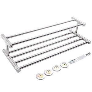 Porte-serviettes mural moderne pour hôtel en acier inoxydable, barre simple, finition polie miroir, résistant à la rouille - Product Image 2