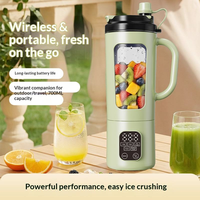 Mixeur broyeur de glace premium 7,4 V avec écran LED tactile, tasse à jus numérique et couvercle inférieur en silicone pour la maison et la salle de sport