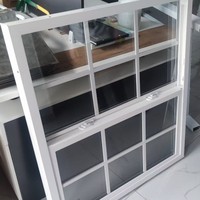Ventana Abatible de PVC Personalizada para el Mercado Australiano, Material UPVC, con Rejillas, para Viviendas