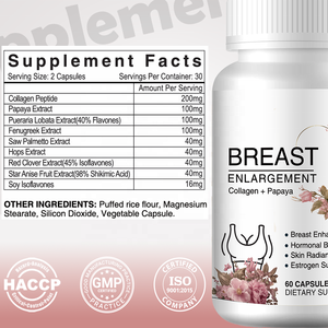 Capsule Erboristiche OEM per il Seno con Collagene di Papaya, Integratore per il Supporto della Salute e l'Improve dell'Aspetto del Seno - Product Image 6