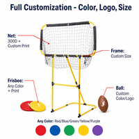 JH Draagbare Voetbal Rugby Golf Doelwit Oefenset met PVC Buisframe & Net Buiten Schijfwerpspel