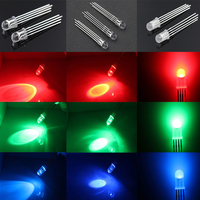 Hochleuchtende 5mm Runde Golddraht-LED-Diode mit 4-Pin-Anschluss, Gemeinsame Anode, Mehrfarbig Dimmbar, 20° Betrachtungswinkel Anzeigelampe