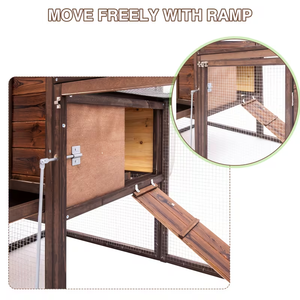 Cage à poules en bois pour l'extérieur, pour lapins, poules, canards et autres petits animaux, poulaillers en bois pour l'extérieur - Product Image 5