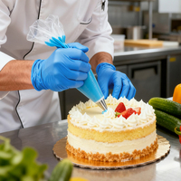 Gants d'examen en nitrile jetables, sans poudre, bleus, de grande taille, 4 mils d'épaisseur, boîte de 100 pièces, non stériles, sans danger pour les aliments