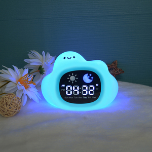 Veilleuse Adorable Nuage Apaisant pour Bébé avec Sons de <span class=keywords><strong>Bruit</strong></span> Blanc, Musique Douce, Horloge d'Aide au Sommeil et Lampe de Table - Product Image 3