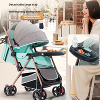 Poussette bébé légère en lin, pliage à un bouton, cadre en acier haute teneur en carbone, poussette enfant portable, capacité 30 kg, pour les voyages en ville