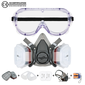 <span class=keywords><strong>Masque</strong></span> respiratoire demi-visage réutilisable avec cartouches filtrantes, <span class=keywords><strong>masque</strong></span> à gaz pour la peinture, la poussière, le polissage, le travail du bois, la protection contre les pulvérisations - Product Image 6