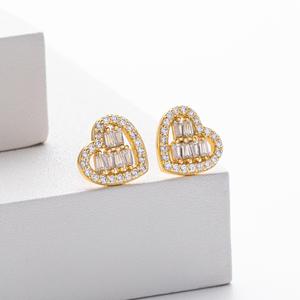 Pendientes de Plata de Ley S925 con Corazón Vintage, Circonita Cúbica 5A, Baño de Rodio y Oro de 18K, Joyería Fina para Mujer, Gran Venta SPJ - Product Image 5