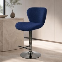 Tabouret de bar rembourré en velours, réglable en hauteur, siège pivotant, dossier surélevé, repose-pieds, base pour salle à manger, îlot de cuisine, bar