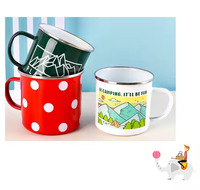 Fabricants, vente en gros, tasses à café en émail rétro colorées et créatives, personnalisées, avec couvercle