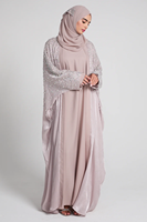 LEDUO Robe Longue Personnalisée en Acétate Brillant, Respirante, Élégante et Luxueuse, Ornée de Perles et de Cristaux, pour Femme