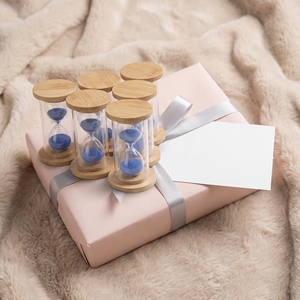 นาฬิกาทรายไม้ไผ่ OEM/ODM พร้อมบรรจุภัณฑ์แบบกำหนดเองสำหรับของขวัญแบรนด์ ของตกแต่งบ้านสไตล์มินิมอล - Product Image 1