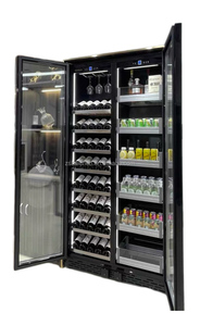 Лидер продаж, двухзонный охладитель для вина из нержавеющей стали, коммерческий и домашний холодильник, винный шкаф - Product Image 2
