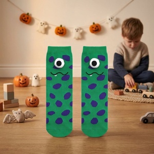 Calzini per Bambini Divertenti e Stravaganti con Faccia di Mostro e Occhi 3D, <span class=keywords><strong>in</strong></span> Cotone Traspirante, Assorbenti, Casual, Lavorati a Maglia - Product Image 2