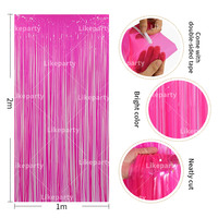 Rideau Néon Métallique 1x2M, Guirlande Scintillante Pastel pour Décoration de Fêtes de Bébé, Rentrée Scolaire et Noël