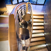 DAIYA – escalier de sécurité avec escalier incurvé, rampe en bois massif, balustrade en acier